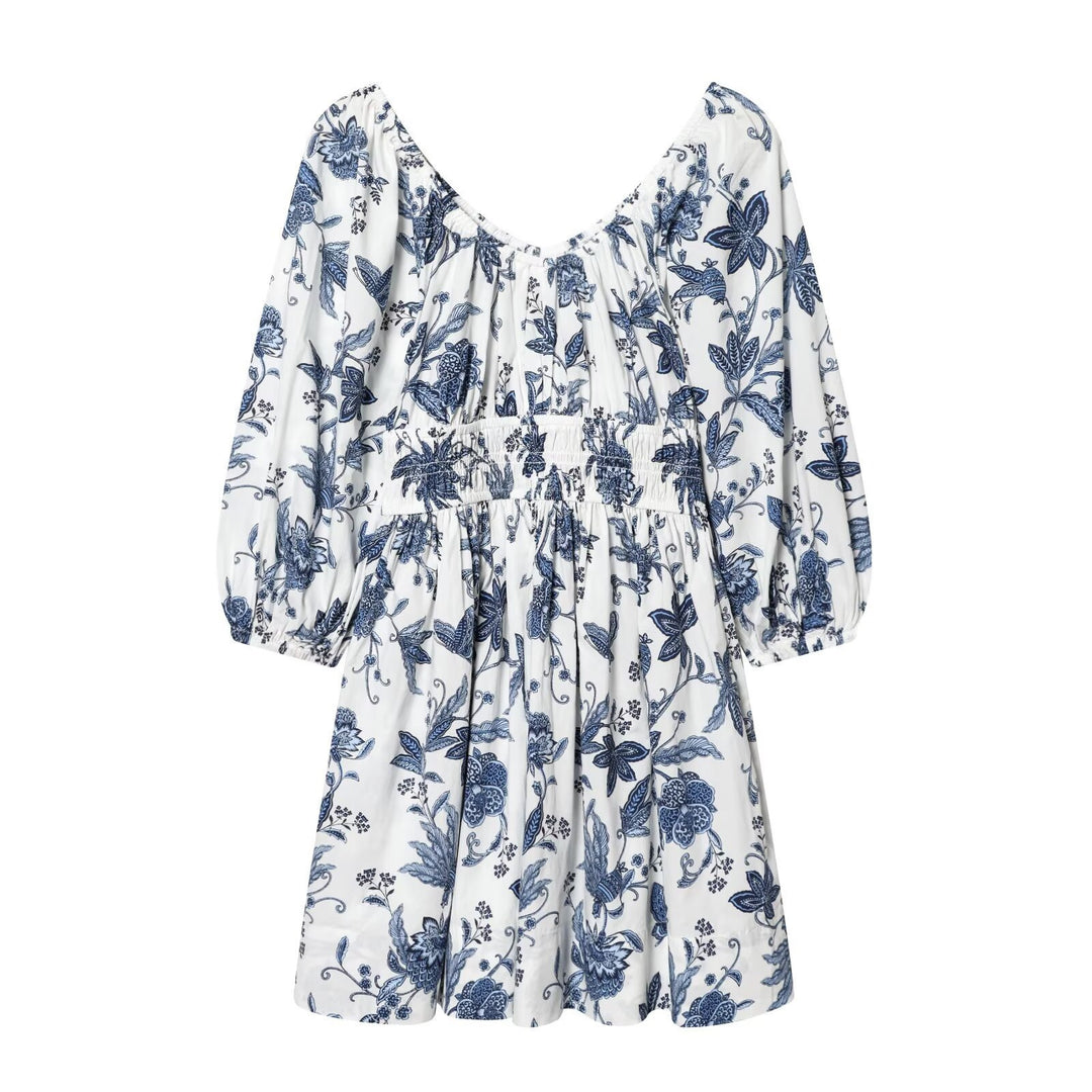 Damen Sommerkleid mit voluminösen Puffärmeln und elastischer Taillierung Echo Archiv