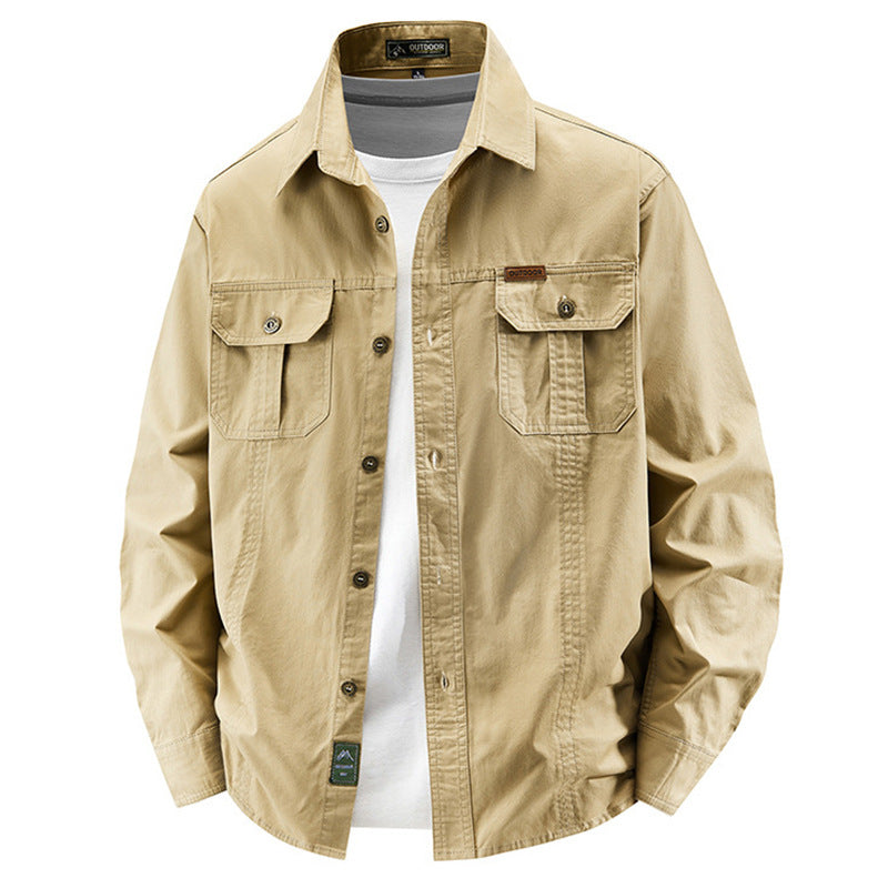 Herren nan leichte Overshirt-Jacke mit Klappbrusttaschen und klassischem Hemdkragen Echo Archiv