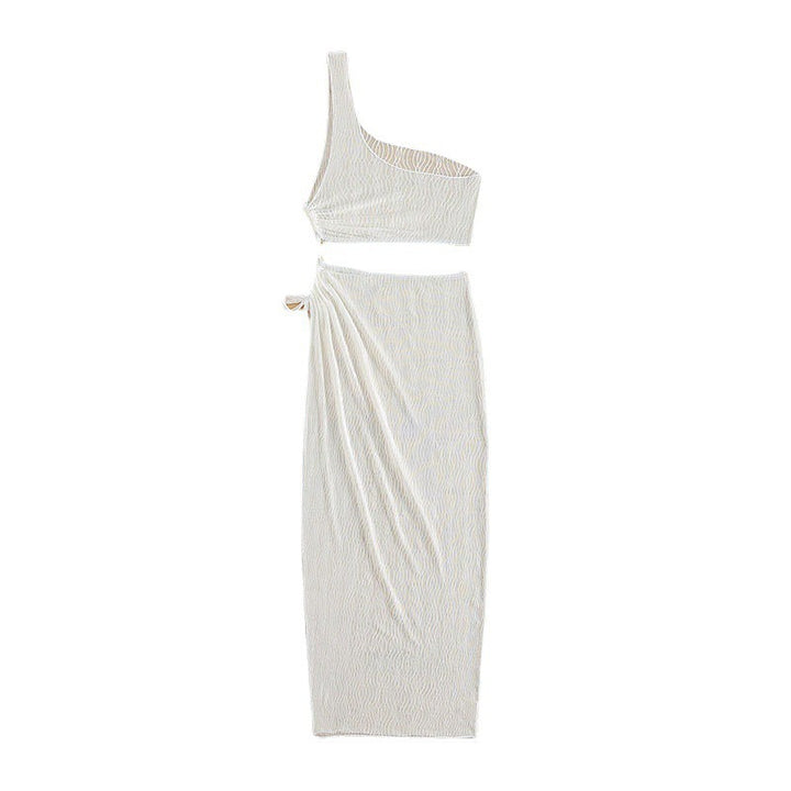 Damen Tragefreundliches Wickelkleid mit asymmetrischem Oberteil und elastischem Bund Echo Archiv