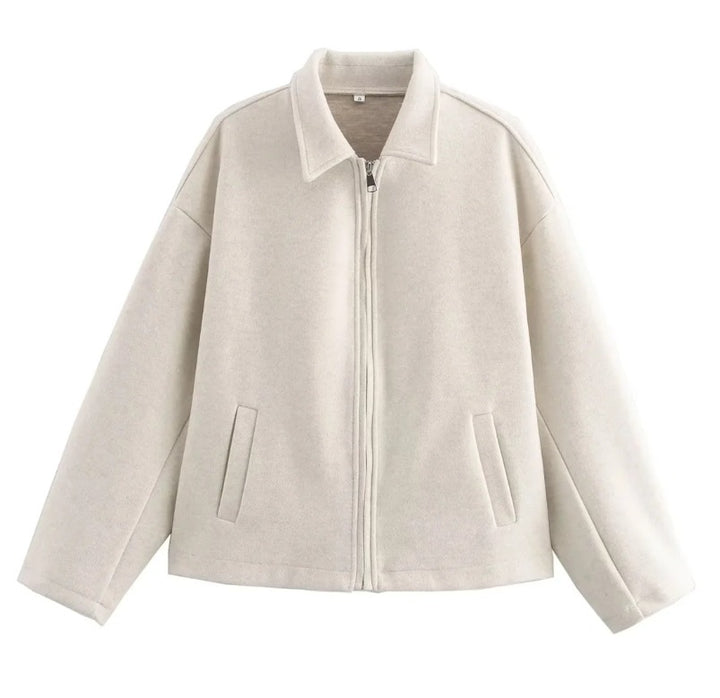 Damen 3100+ lässige kurze Fleece‑Blousonjacke im Boxy‑Cut mit Reißverschluss und Umlegekragen Echo Archiv