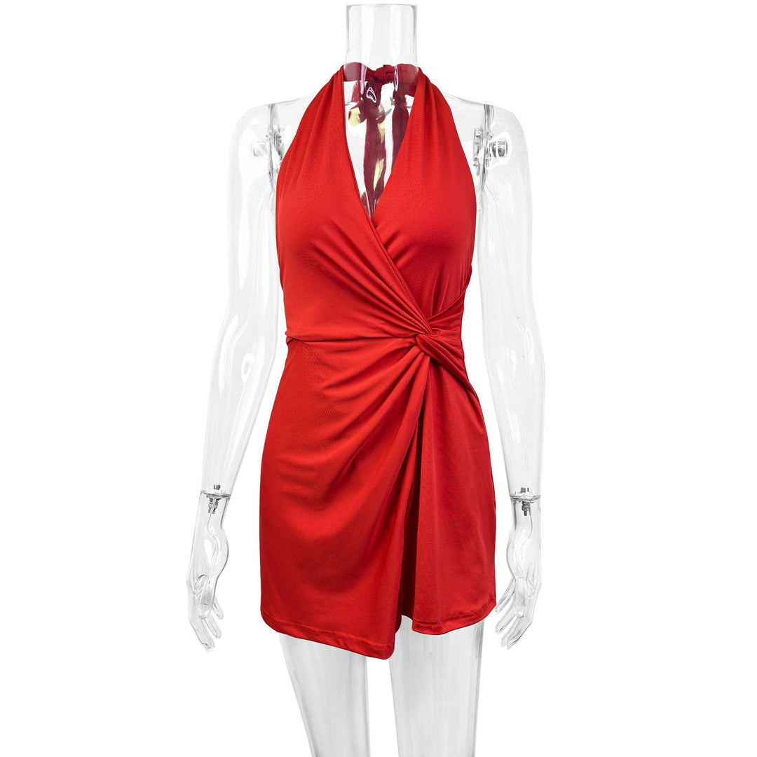 Damen Halterneck Minikleid mit raffiniertem Wickeldesign und schmeichelndem Schnitt Echo Archiv