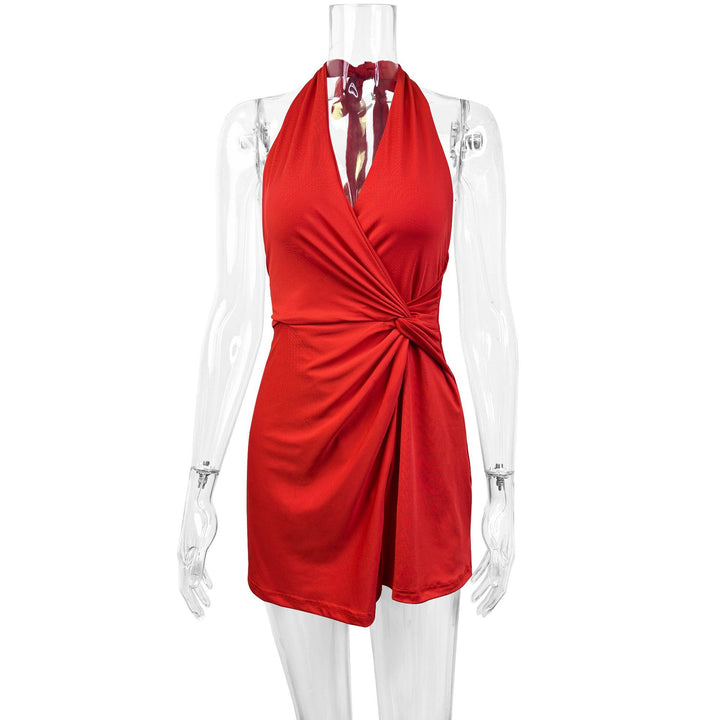 Damen Halterneck Minikleid mit raffiniertem Wickeldesign und schmeichelndem Schnitt Echo Archiv