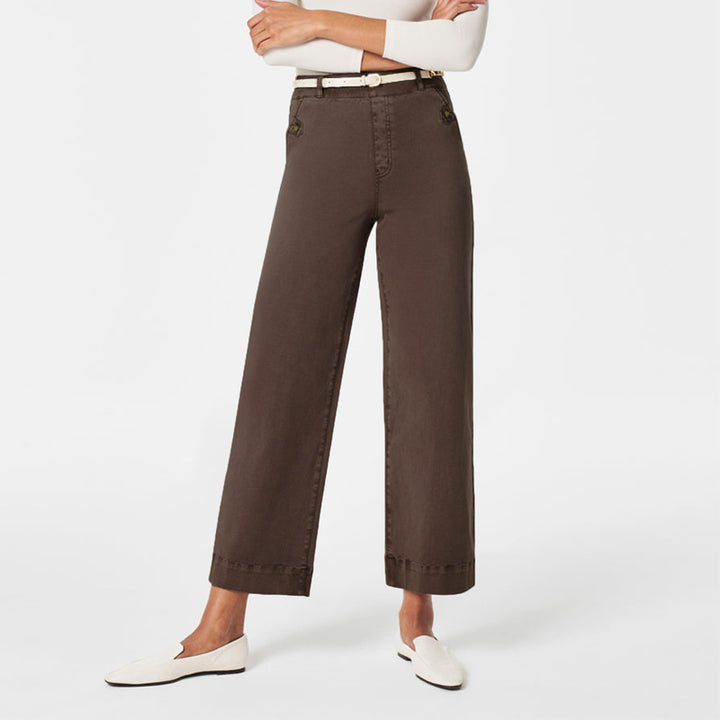 Damen Weite High-Waist Hose mit modischen Knopfdetails Echo Archiv