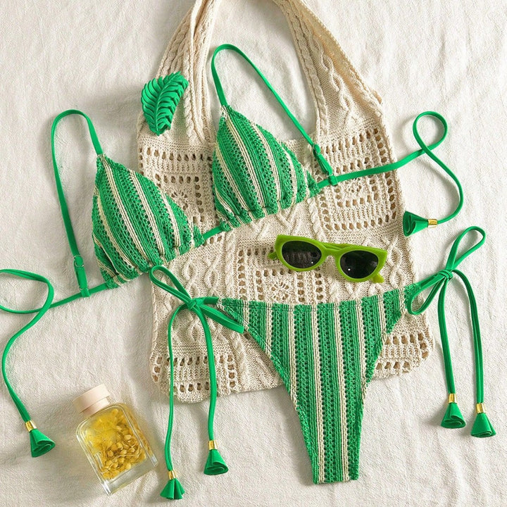 Damen Strappy Bikiniset mit verstellbaren Trägern Echo Archiv