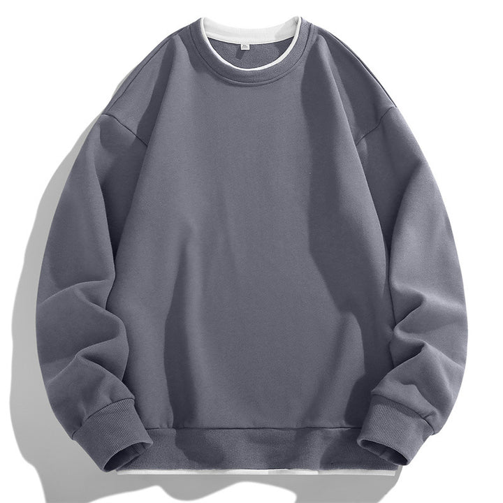 Herren Oversize Sweatshirt mit Lagenlook Rundhals und gerippten Bündchen – Marzano