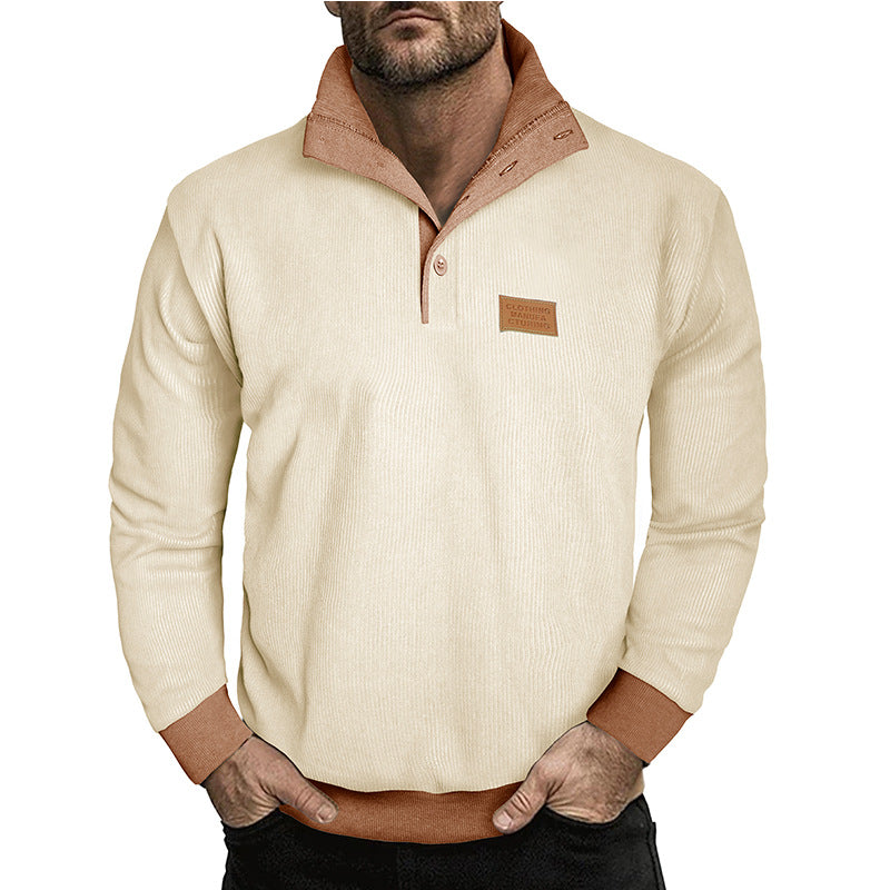Herren Langarm-Pullover mit modischem Herrenkragen Echoarchiv