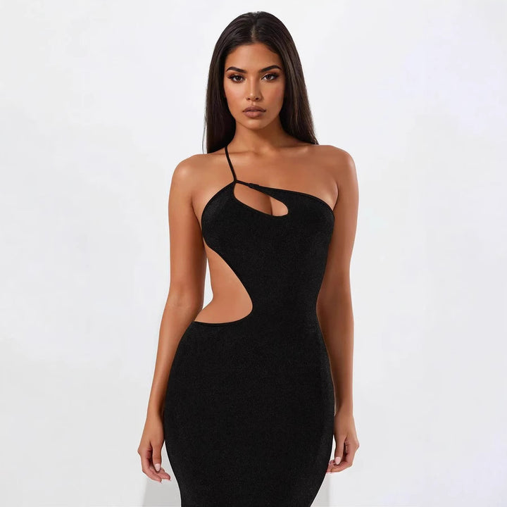 Damen figurbetontes Maxikleid mit tiefem Ausschnitt und Cut-Out-Details Echo Archiv