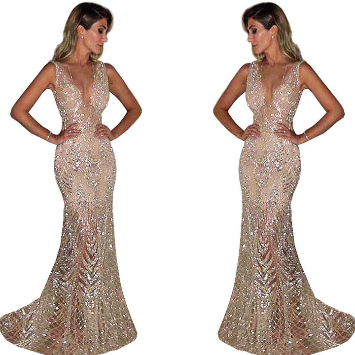 Damen Elegantes Abendkleid mit schimmernden Pailletten und figurbetontem Schnitt – Élara