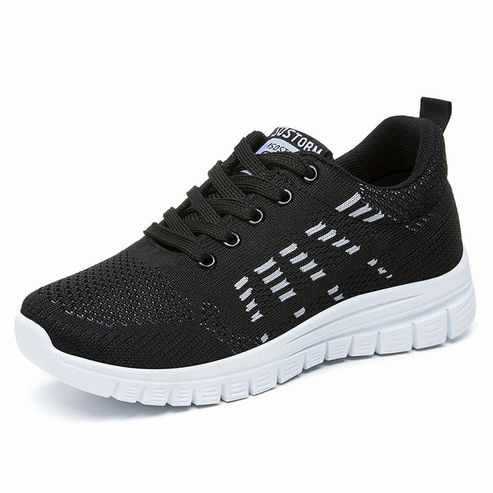 Damen nan flexible Strick-Fit-Sneaker mit elastischem Sockenschuh, dämpfender Waben-EVA-Zwischensohle und Zuglasche Echo Archiv