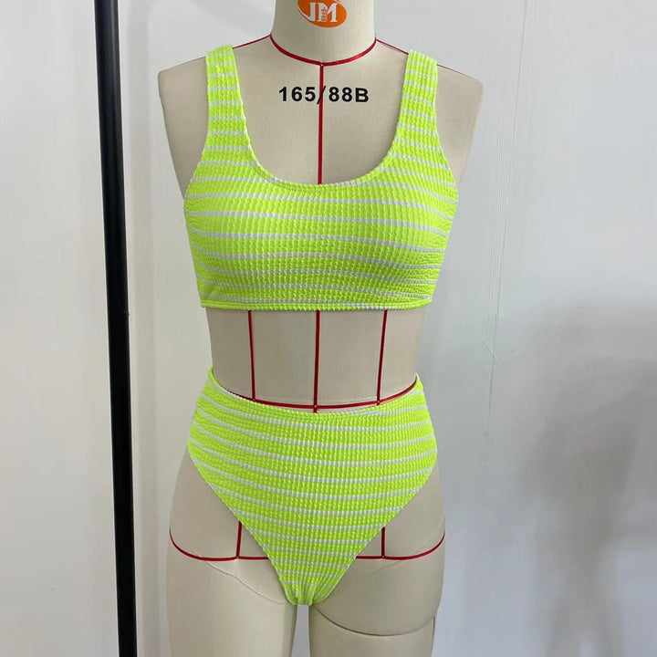 Damen High-Waist Bikini-Set mit modischem Rippstrick Echo Archiv