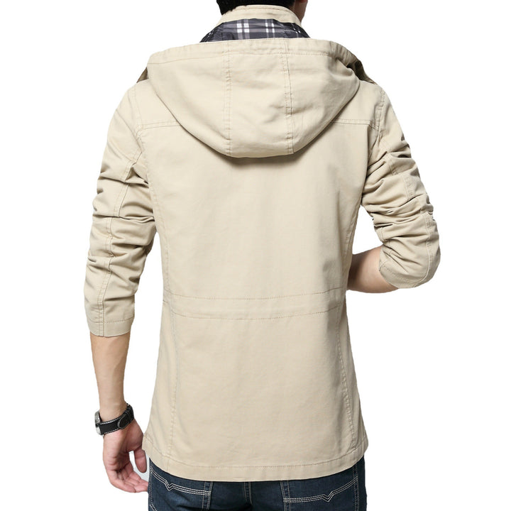 Herren Baumwollparka mit Kapuze, Kordelzug und Multifunktions‑Taschen – Taviero