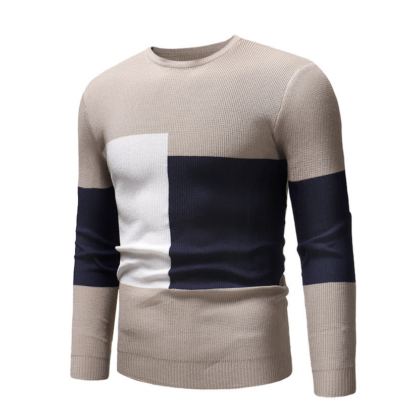 Herren modischer Strickpullover mit exklusivem Farbblockdesign Echoarchiv