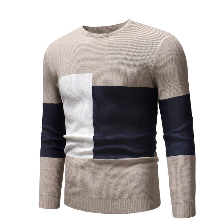 Herren modischer Strickpullover mit exklusivem Farbblockdesign Echoarchiv
