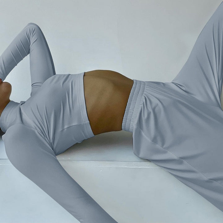 Damen Sportliches Set aus Langarm-Oberteil und elastischer High-Waist-Hose Echo Archiv