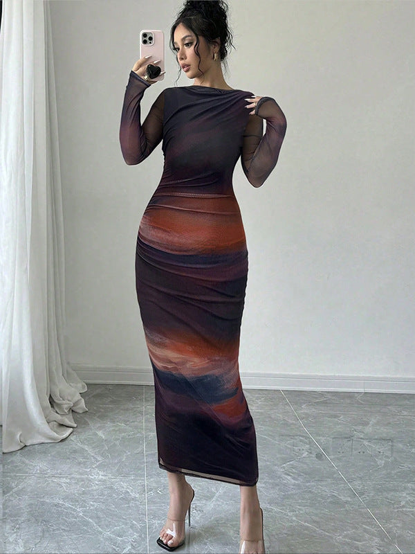 Damen Elegantes Wickelkleid mit Struktur Echo Archiv
