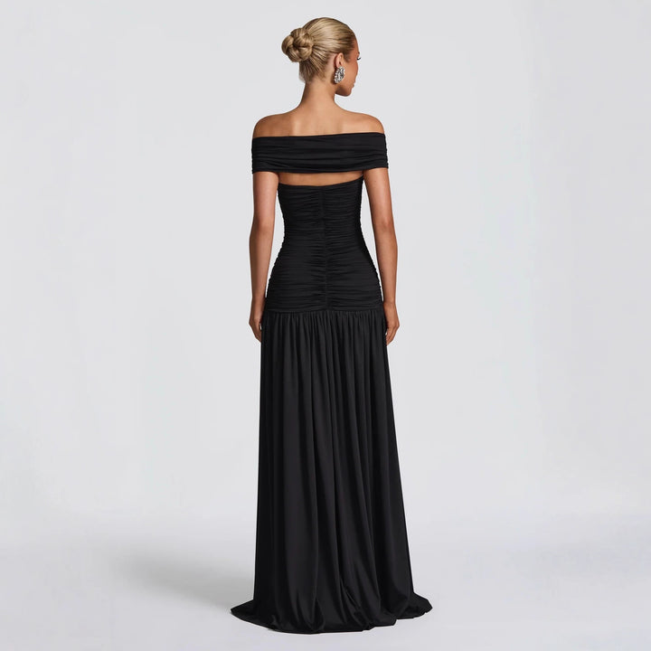 Damen Off-Shoulder Maxikleid mit Cut-Out und Faltenwurf Echo Archiv