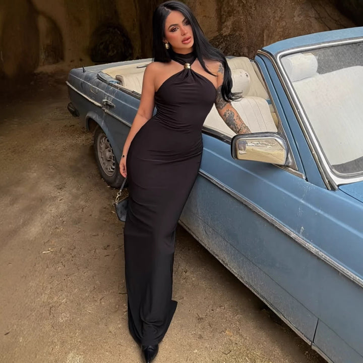 Damen Maxikleid mit asymmetrischem Ausschnitt und elegantem Design Echo Archiv