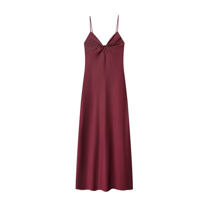 Damen Maxikleid mit elegantem Wasserfallausschnitt und zarter Drapierung Echo Archiv