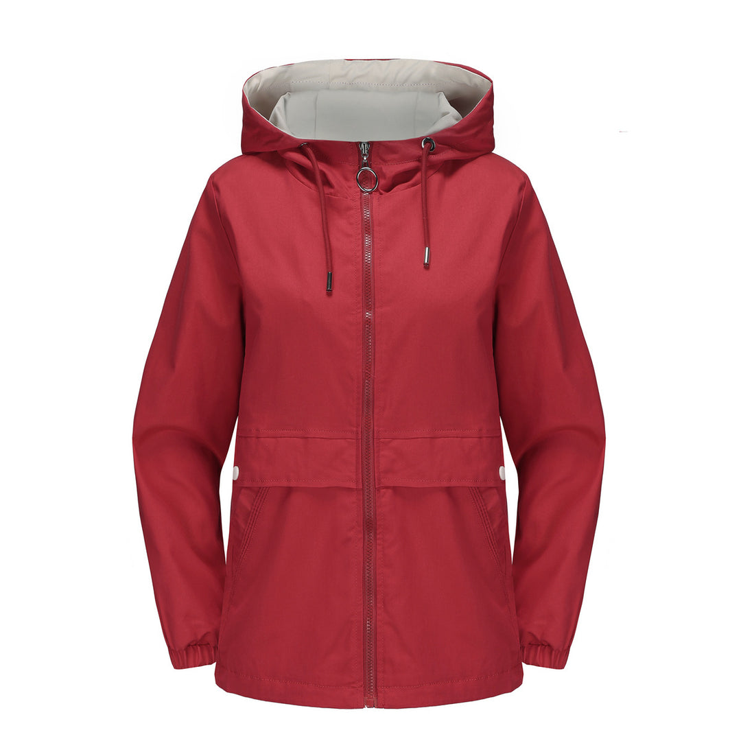 Damen nan leichter wasserabweisender Kapuzenparka mit Tunnelzug, Ringzipper und verdeckter Druckknopfleiste Echo Archiv