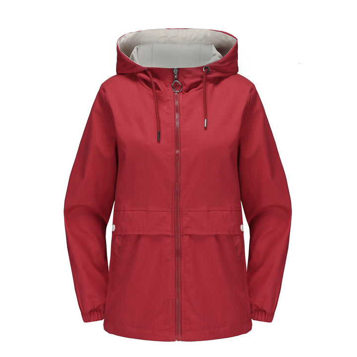 Damen nan leichter wasserabweisender Kapuzenparka mit Tunnelzug, Ringzipper und verdeckter Druckknopfleiste Echo Archiv