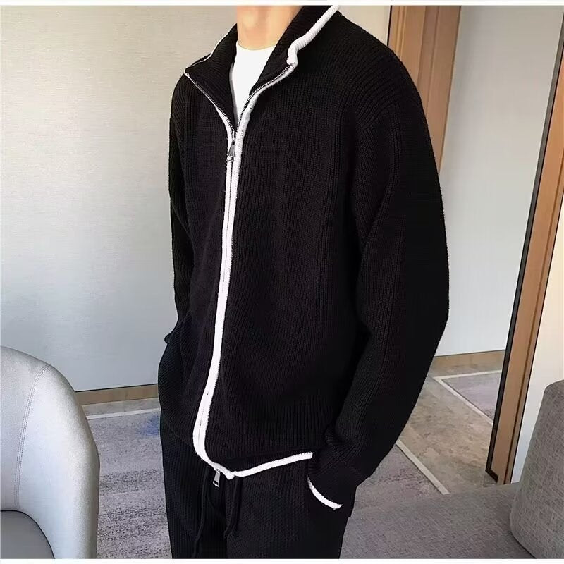 Herren Modische Strickjacke mit Stehkragen Echo Archiv