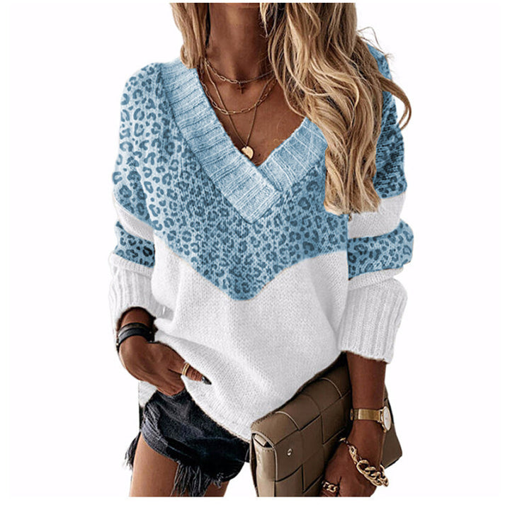 Damen nan V-Ausschnitt Strickpullover mit Chevron-Muster und Oversize-Schnitt Echo Archiv
