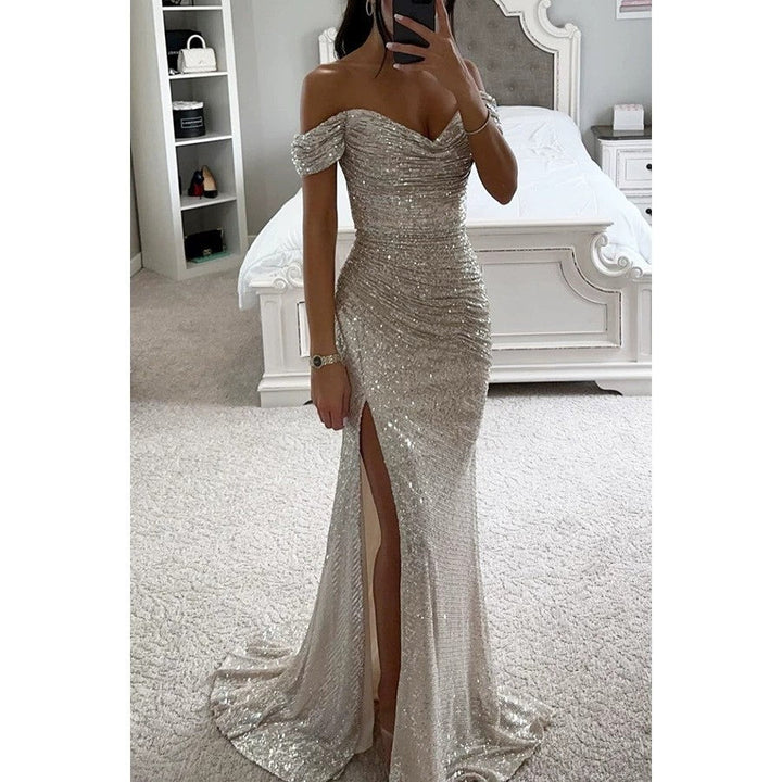 Damen Abendkleid mit schimmernden Pailletten – Élara