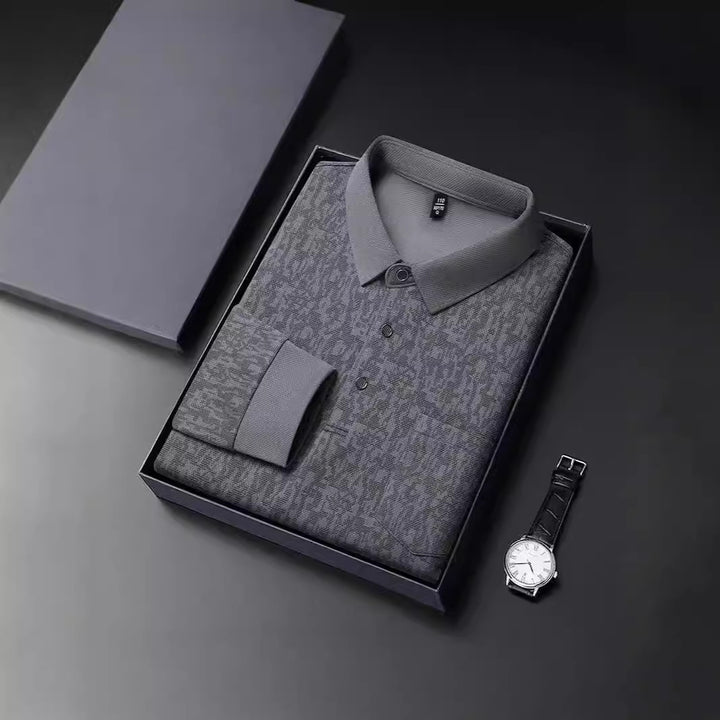 Herren Poloshirt mit grafischem Motiv und atmungsaktivem Funktionsmaterial Echoarchiv