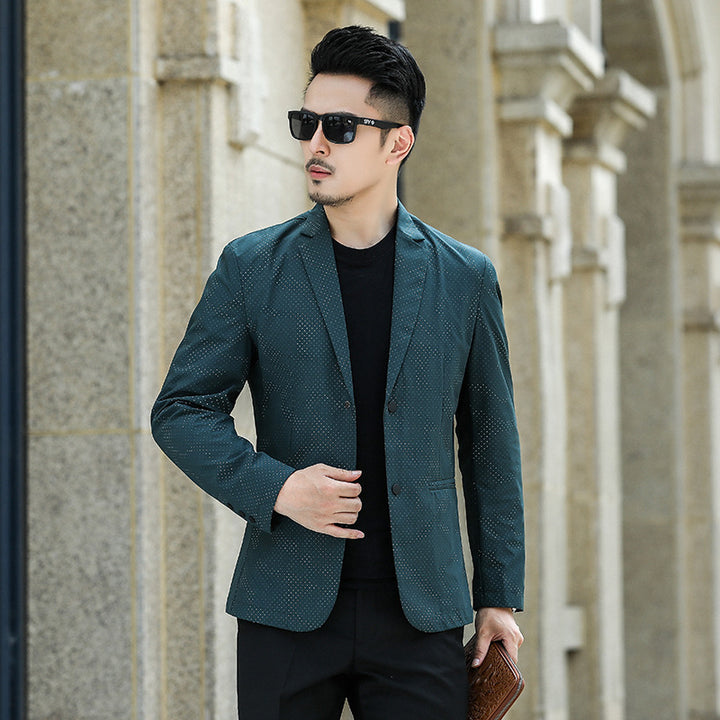 Herren Slim-Fit Sakko mit dezentem Allover‑Punktmuster Echoarchiv