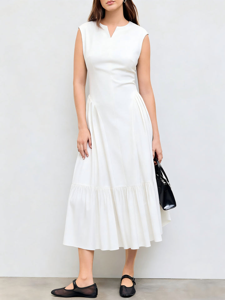 Damen elegantes Maxikleid mit voluminösen Falten und ärmellosem Design Echo Archiv