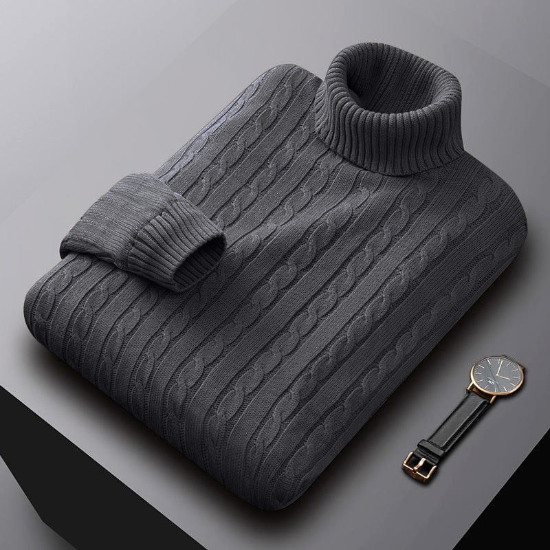 Herren nan grob gestrickter Rollkragenpullover mit Zopfmuster und wärmender Strickstruktur Echo Archiv