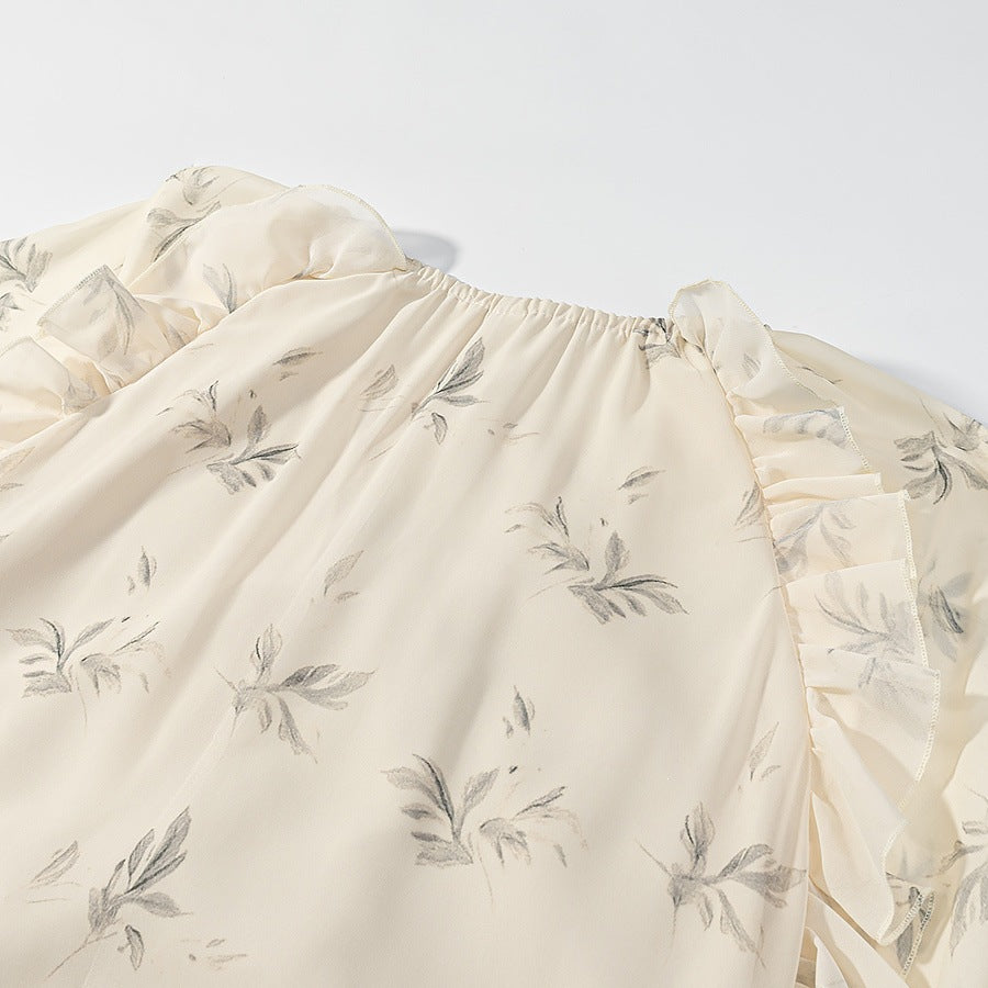 Damen Maxikleid mit eleganten Rüschendetails und floralem Druck Echo Archiv