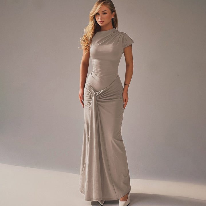 Damen Elegantes Maxikleid mit Drapierung und asymmetrischem Saum Echo Archiv