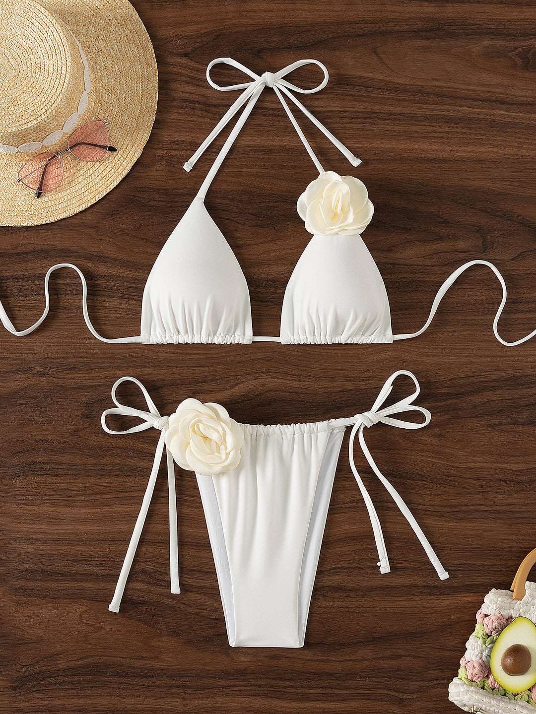 Damen Triangel-Bikini mit verspielten Blumenapplikationen Echo Archiv