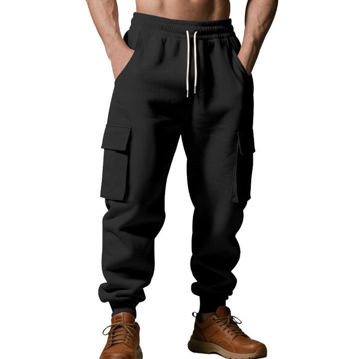 Herren Utility-Jogger mit Cargo-Taschen, Kordelzug und gerippten Bündchen – Bravaro