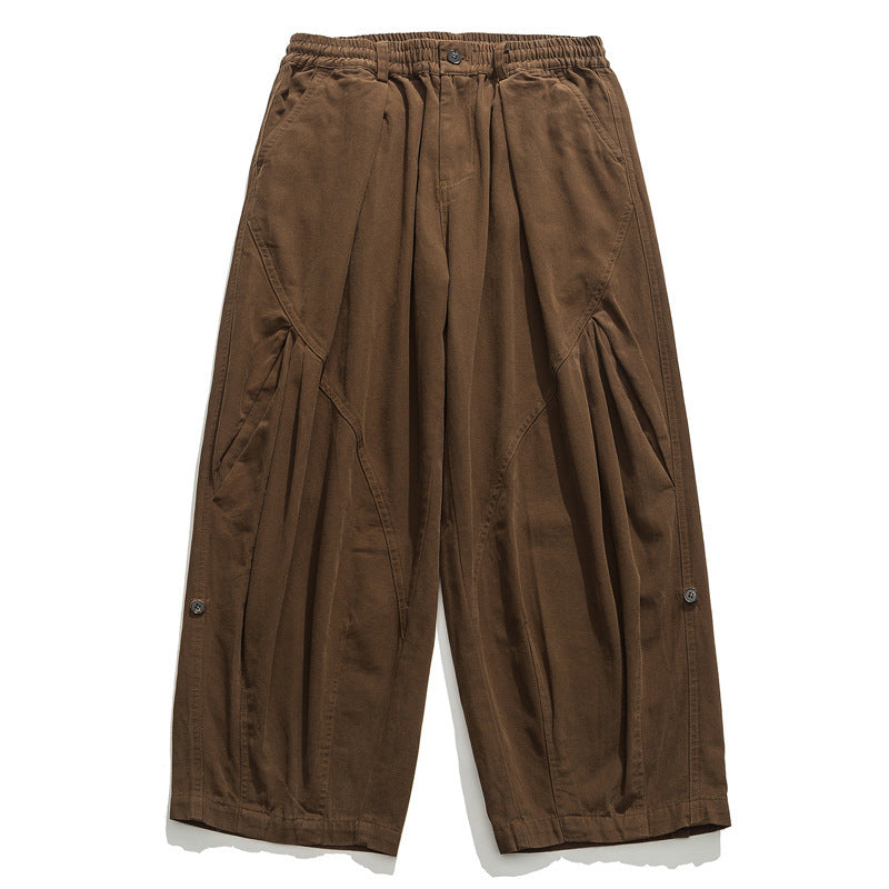 Damen Culotte-Hose im Paperbag-Stil mit elastischem Bund, Teilungsnähten und weitem Bein Echo Archiv