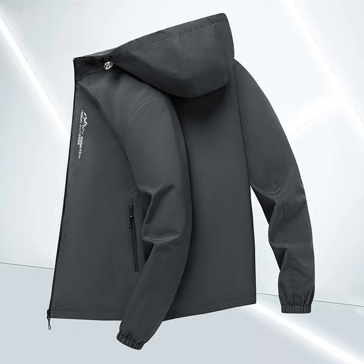 Herren winddichte Softshelljacke mit verstellbarer Kapuze, wasserabweisender Membran und sicheren Reißverschlusstaschen – Taviero
