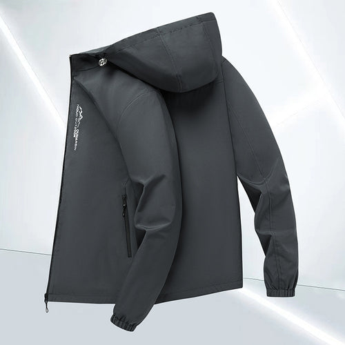 Herren winddichte Softshelljacke mit verstellbarer Kapuze, wasserabweisender Membran und sicheren Reißverschlusstaschen – Taviero