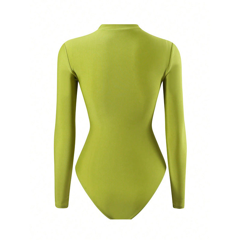 Damen Langarm Badeanzug mit elegantem Wickelrock Echo Archiv
