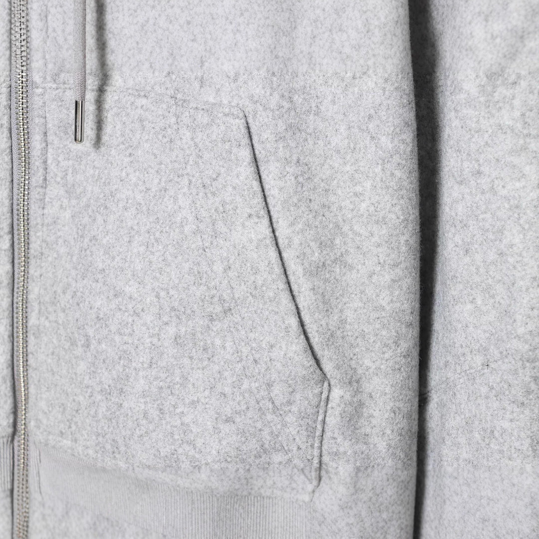 Damen Kurze Boxy-Kapuzenjacke aus Wollfleece mit Reißverschluss Echoarchiv