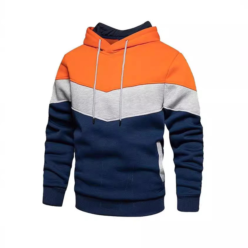 Herren sportlicher Kapuzenpullover mit stylischem Farbmix und praktischen Taschen Echoarchiv