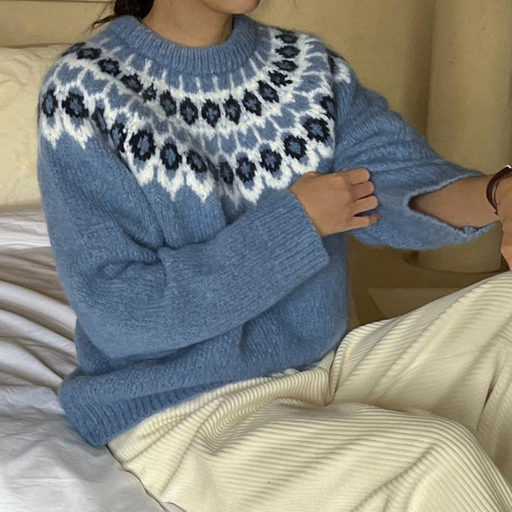 Damen Gemusterter Strickpullover mit Norweger-Motiv Echo Archiv