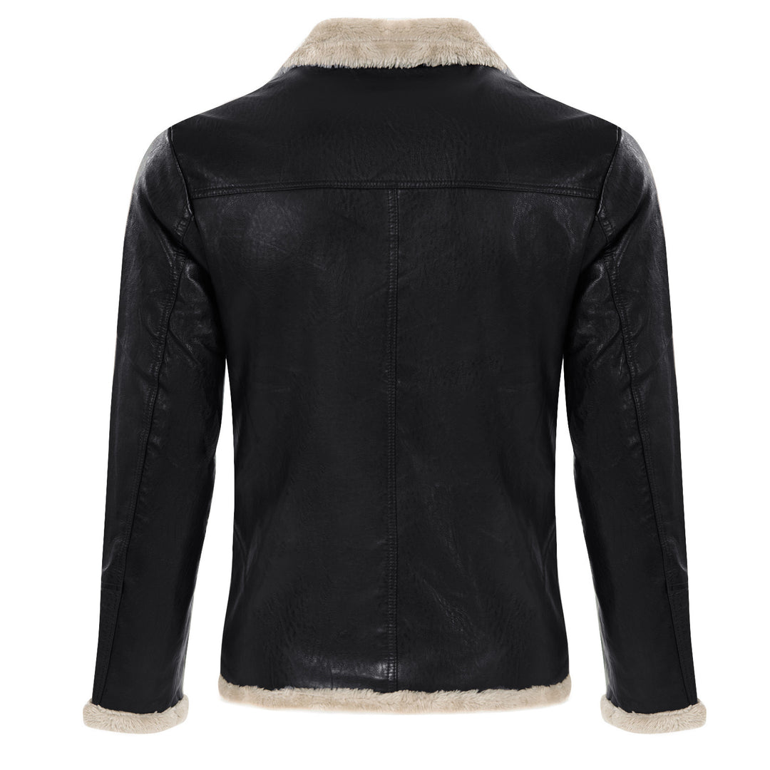 Herren stilvolle Kunstlederjacke mit warmem Innenfutter Echoarchiv