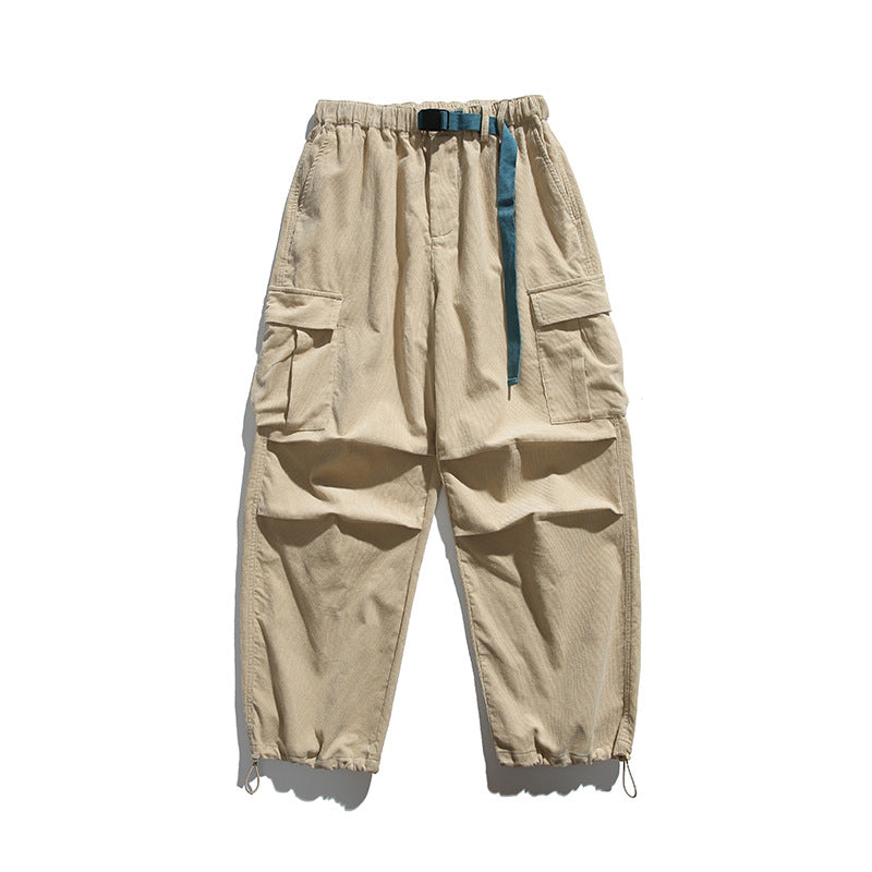 Herren Baggy-Cargohose mit elastischem Bund, Utility-Taschen und Kordelabschluss Echo Archiv