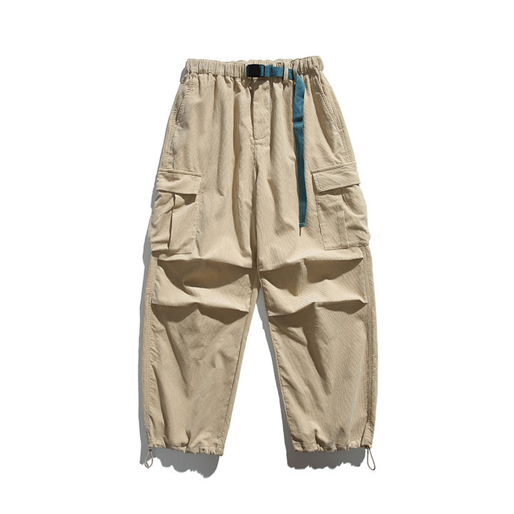 Herren Baggy-Cargohose mit elastischem Bund, Utility-Taschen und Kordelabschluss Echo Archiv