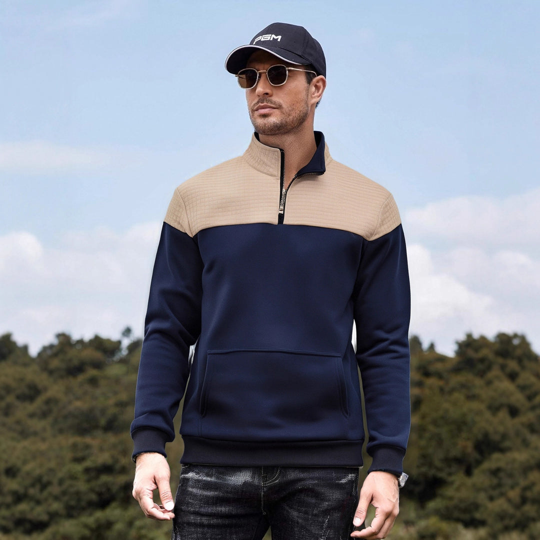Herren funktionale Sweatjacke mit hochschließendem Kragen und praktischer Kängurutasche Echoarchiv