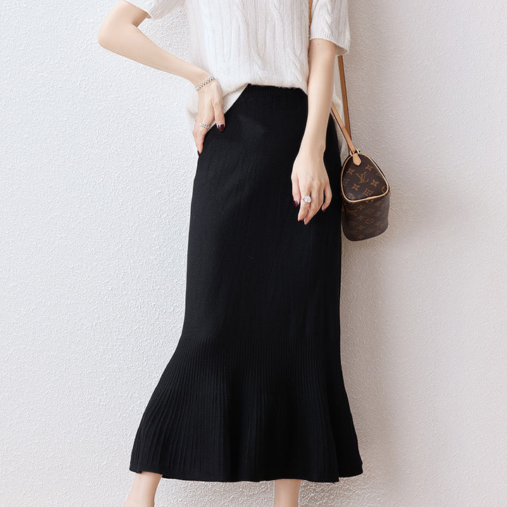 Damen Eleganter Strickrock mit Volant Echo Archiv