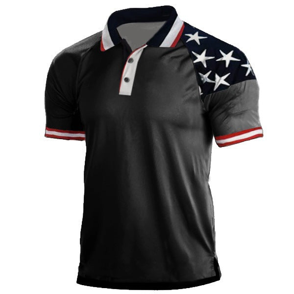 Herren Sportliches Polohemd mit patriotischen Akzenten Echoarchiv