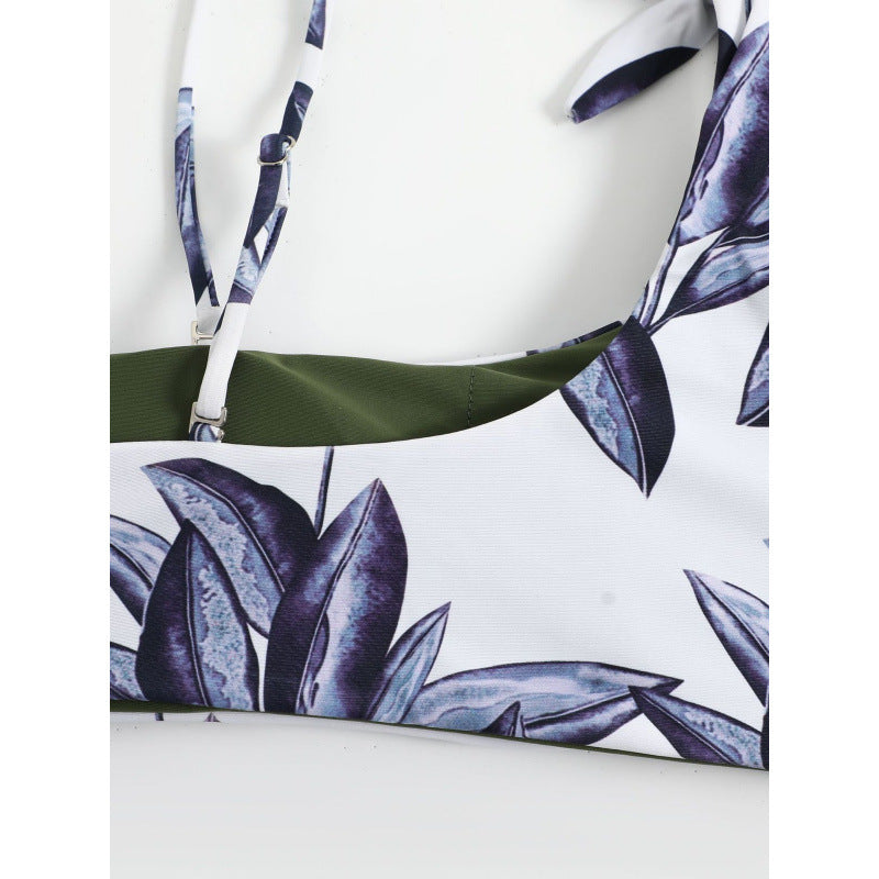 Damen Triangel-Bikini mit modischem Floral-Muster und einseitigem Träger Echo Archiv