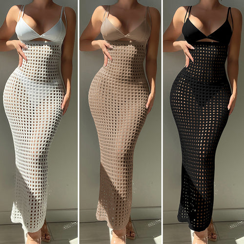 Damen Häkel-Maxikleid im figurbetonten Design Echo Archiv